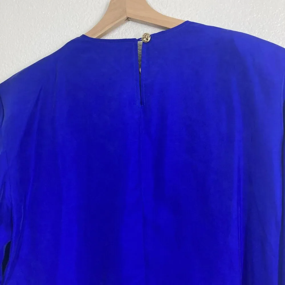 Vintage Strictly Silk Shirt Womens Medium Travel Embroidered Rome Venice St - Picture 14 of 16